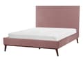 Miniatyrbillede 4 af 11: Dobbeltseng pink 140 x 200 cm fløjlspolstring quiltet gummitræsben lamelbund double glamour stil