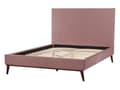Miniatyrbillede 6 af 11: Dobbeltseng pink 140 x 200 cm fløjlspolstring quiltet gummitræsben lamelbund double glamour stil