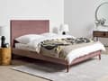Miniatyrbillede 2 af 11: Dobbeltseng pink 140 x 200 cm fløjlspolstring quiltet gummitræsben lamelbund double glamour stil