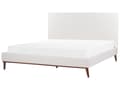 Miniatyrbild 4 av 11: Säng 180 x 200 cm Off-White Sammet Klädd Ram Quiltad