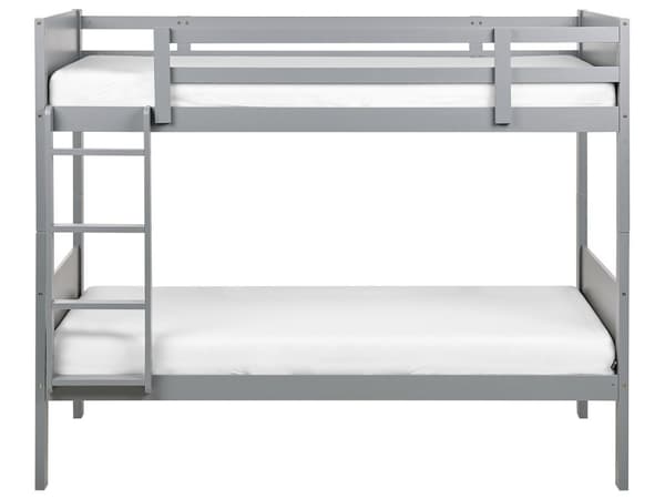 Kerrossänky harmaa kumipuu 90 x 200 cm lapsille sälepohja lastenhuoneeseen