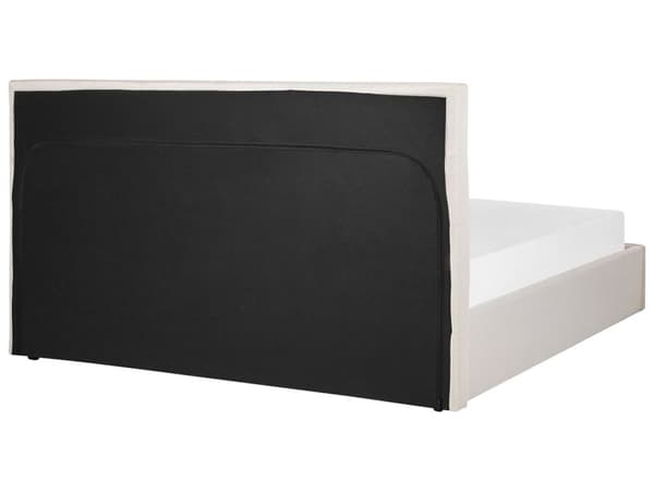 Seng med oppbevaring Beige Stoff Polyester 180 x 200 cm Sengegavl Oppbevaringsfunksjon Moderne design Soverom Dobbeltseng