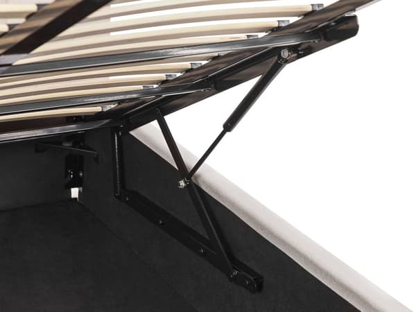 Seng med oppbevaring Beige Stoff Polyester 160 x 200 cm Sengegavl Oppbevaringsfunksjon Moderne design Soverom Dobbeltseng