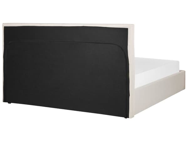 Seng Beige Polyester 180 x 200 cm Moderne To Mands Seng med Opbevaring Blød Sengegavl Dobbeltseng Sengeramme Retro Design