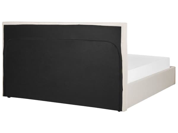 Seng Beige Polyester 180 x 200 cm Moderne To Mands Seng med Opbevaring Blød Sengegavl Dobbeltseng Sengeramme Retro Design
