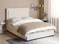 Miniatyrbillede 4 af 11: Velourseng Beige Velour 140 x 200 cm Moderne Trekvart Seng med Opbevaring Blød Sengegavl Halvandenmands 3 kvart Seng med Skuffer Under Design