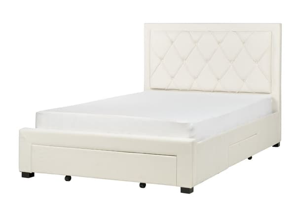 Velourseng Beige Velour 140 x 200 cm Moderne Trekvart Seng med Opbevaring Blød Sengegavl Halvandenmands 3 kvart Seng med Skuffer Under Design