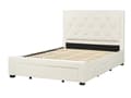 Miniatyrbillede 6 af 11: Velourseng Beige Velour 140 x 200 cm Moderne Trekvart Seng med Opbevaring Blød Sengegavl Halvandenmands 3 kvart Seng med Skuffer Under Design