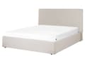 Miniatyrbillede 4 af 11: Seng Beige Polyester 160 x 200 cm Moderne To Mands Seng med Opbevaring Blød Sengegavl Dobbeltseng Sengeramme Retro Design