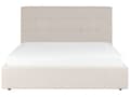 Miniatyrbillede 6 af 11: Seng Beige Stof 160 x 200 cm Moderne To Mands Seng med Opbevaring Blød Sengegavl Dobbeltseng Sengeramme Retro Design