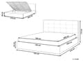 Miniatyrbillede 3 af 11: Seng Beige Stof 180 x 200 cm Moderne To Mands Seng med Opbevaring Blød Sengegavl Dobbeltseng Sengeramme Retro Design