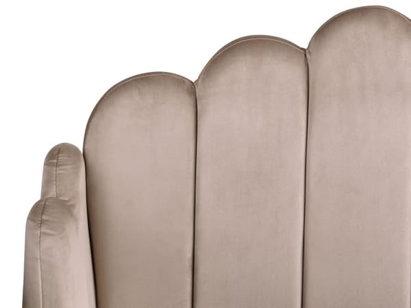 Seng Taupe Velour 140 x 200 cm Moderne Trekvart Seng Kanal Tuftet Sengegavl Halvandenmands 3 kvart Seng Retro Design Metalben