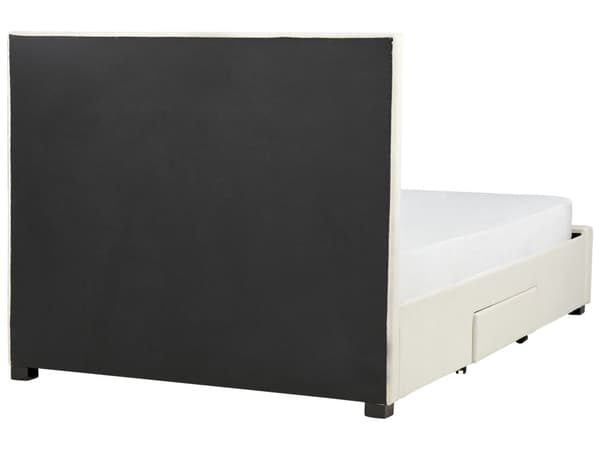 Parisänky kermanvalkoinen 140 x 200 cm samettiverhoilu laatikoilla sälepohja nappikoristeltu glamour