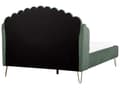 Miniatyrbilde 6 av 10: Sengeramme Grønn Fløyelspolstring 140 x 200 cm Metallben Retro design tuftet Sengegavl