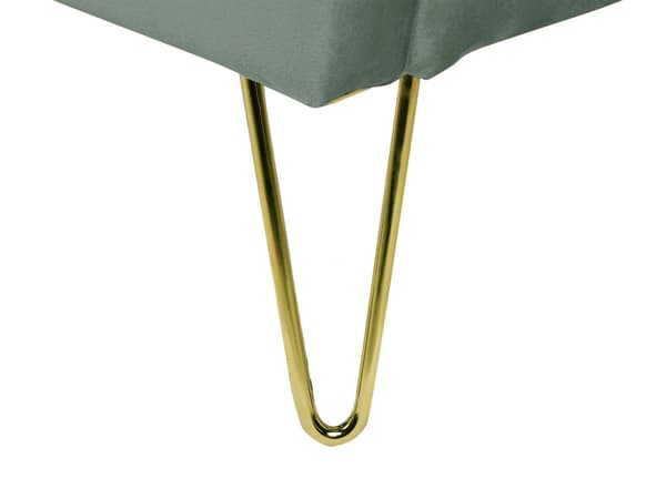 Sengeramme Grønn Fløyelspolstring 140 x 200 cm Metallben Retro design tuftet Sengegavl