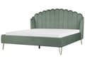 Miniatyrbillede 1 af 10: Seng Grøn Velour 180 x 200 cm Moderne To Mands Seng Kanal Tuftet Sengegavl Dobbeltseng Sengeramme Retro Design Metalben