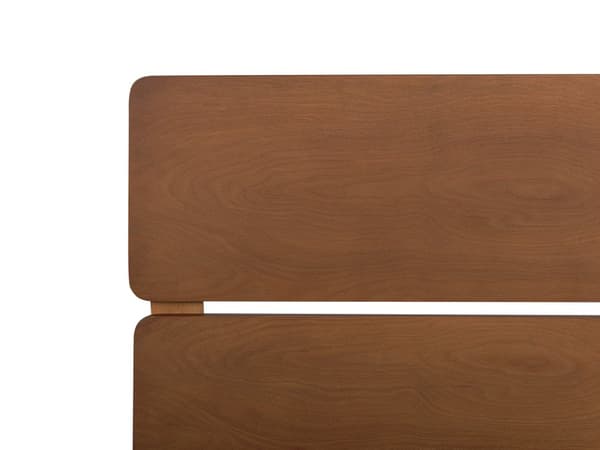Seng Mørkebrun Gummitre Dobbelt størrelse med sengegavl LED lys Lamellbunn Minimalistisk rustikk stil 160 x 200 cm
