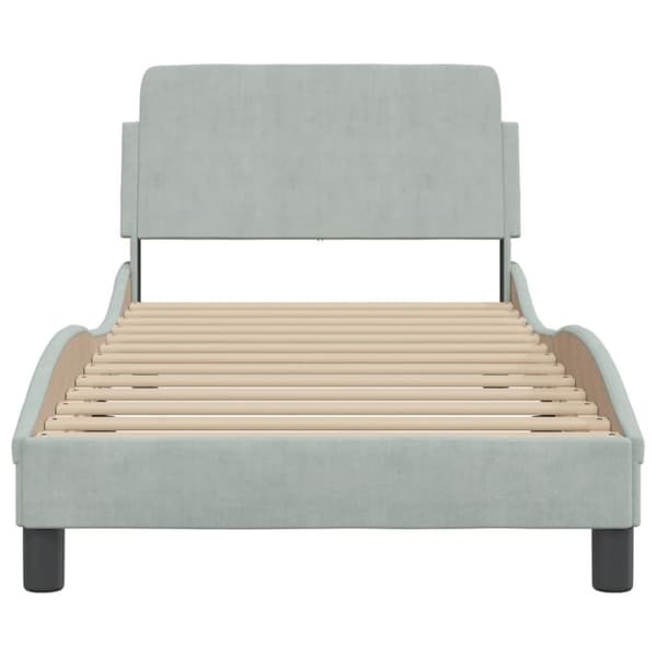 vidaXL sengeramme med sengegavl 80x200 cm fløjl lysegrå