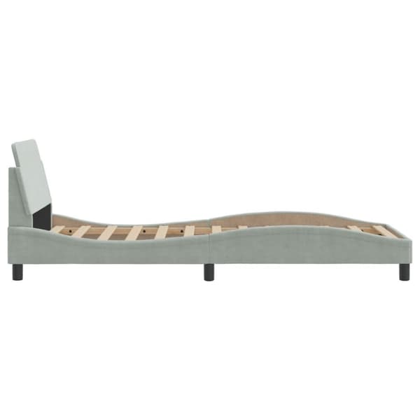 vidaXL sengeramme med sengegavl 80x200 cm fløjl lysegrå