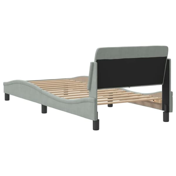 vidaXL sengeramme med sengegavl 80x200 cm fløjl lysegrå