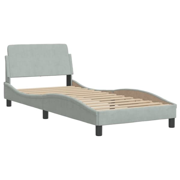 vidaXL sengeramme med sengegavl 80x200 cm fløjl lysegrå