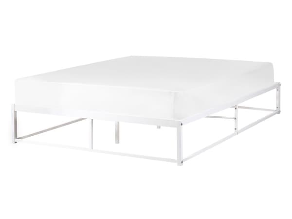 Sengestativ Hvit Metall Super King Industriell Moderne Stil Innebygde lameller uten nakkestøtte 140 x 200 cm
