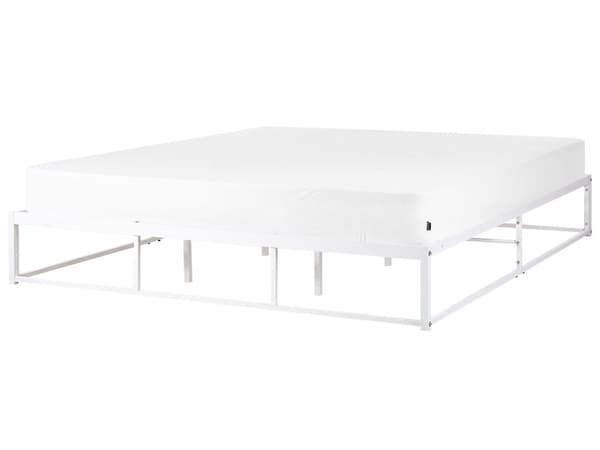 Sengestativ Hvit Metall Super King Industriell Moderne Stil Innebygde lameller uten nakkestøtte 180 x 200 cm