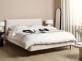 Miniatyrbilde 2 av 10: Spileramme Beige Polyester Stoff Polstret Dobbeltstørrelse Moderne Design 160 x 200 cm