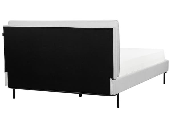 Spileramme Grå Polyester Stoff Polstret Dobbeltstørrelse Moderne Design 140 x 200 cm