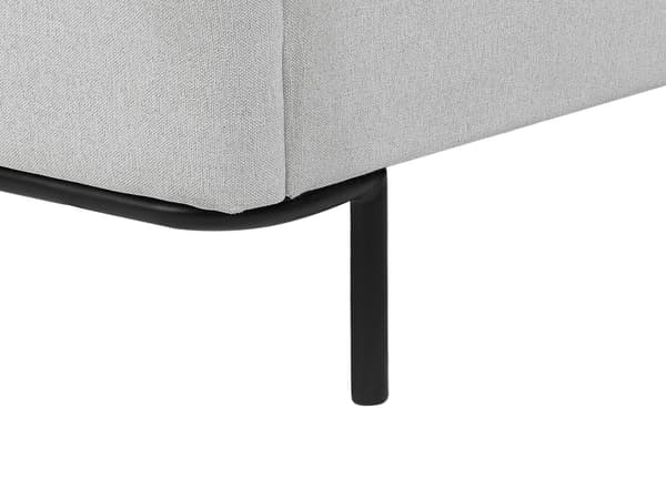 Spileramme Grå Polyester Stoff Polstret Dobbeltstørrelse Moderne Design 140 x 200 cm