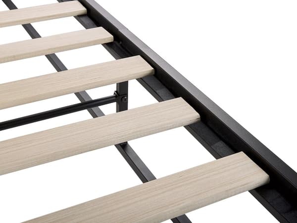 Sengestativ Svart Metall Super King Industriell Moderne Stil Innebygde Lameller uten Nakkestøtte 160 x 200 cm