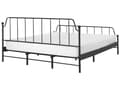 Miniatyrbilde 6 av 9: Sengeramme Svart Metall 180 x 200 cm Lameller i poppeltre Industriell og minimalistisk stil Dobbeltseng Soverom