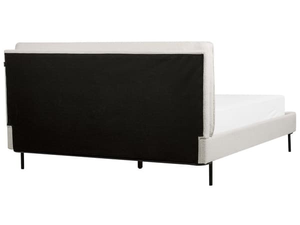 Spileramme Off-white Boucle Polstret Dobbeltstørrelse Moderne Design 160 x 200 cm