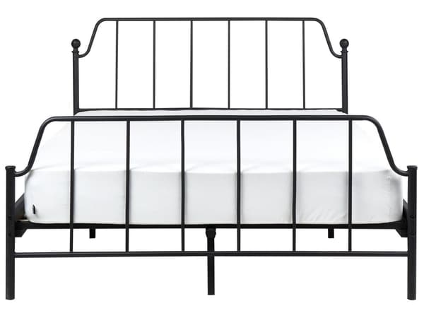 Sänky musta 140 x 200 cm metalli poppeli sälepohja minimalistinen industriaalinen