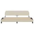 Miniatyrbillede 3 af 9: vidaXL sengeramme med sengegavl 200x200 cm stof cremefarvet