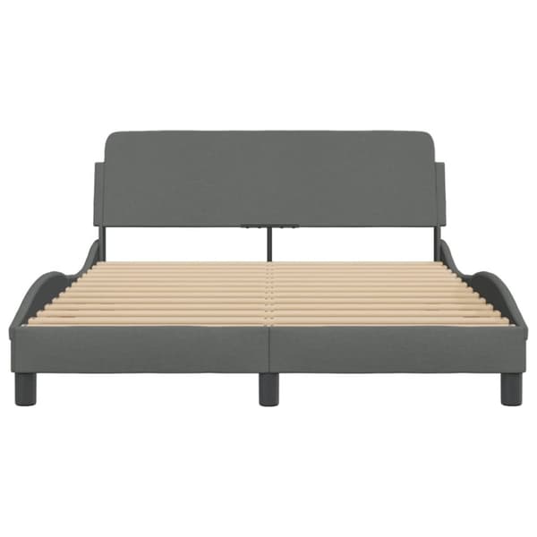 vidaXL sengeramme med sengegavl 120x200 cm stof mørkegrå