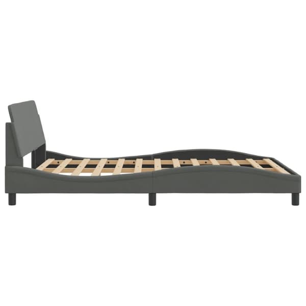 vidaXL sengeramme med sengegavl 120x200 cm stof mørkegrå