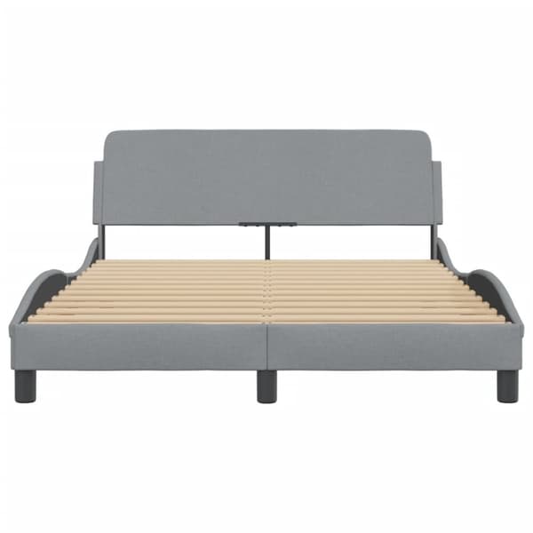 vidaXL sengeramme med sengegavl 120x200 cm stof lysegrå