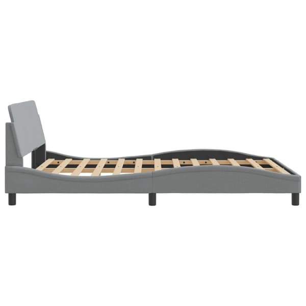vidaXL sengeramme med sengegavl 120x200 cm stof lysegrå