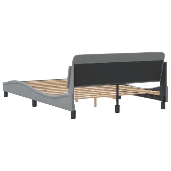 vidaXL sengeramme med sengegavl 120x200 cm stof lysegrå