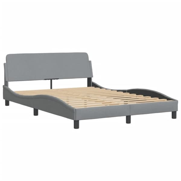 vidaXL sengeramme med sengegavl 120x200 cm stof lysegrå