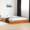 Miniatyrbilde 3 av 11: vidaXL LED-sengeramme voksbrun 120x200 cm heltre furu