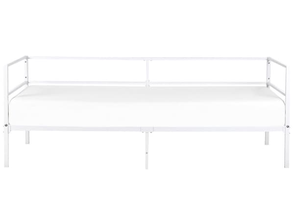 Enkeltseng Hvid Metal 90 x 200 cm Børneseng Design Sengeramme Enkeltmands Seng til Pigeværelse Lav Juniorseng