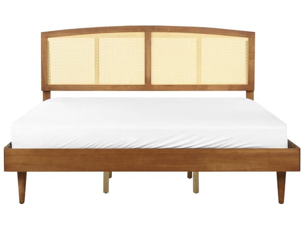 Seng Lyst Træ 180 x 200 cm Moderne Dobbeltseng med Sengegavl To Mands Lav Sengeramme Minimalistisk Design Træseng