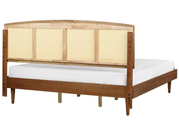 Seng Lyst Træ 180 x 200 cm Moderne Dobbeltseng med Sengegavl To Mands Lav Sengeramme Minimalistisk Design Træseng