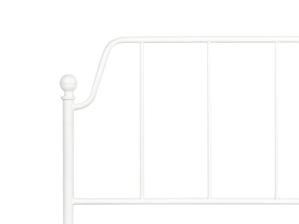 Seng Hvid Metal 140 x 200 cm Moderne Seng Blød Sengegavl Dobbeltseng Sengeramme Design