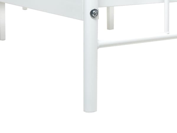 Seng Hvid Metal 140 x 200 cm Moderne Seng Blød Sengegavl Dobbeltseng Sengeramme Design