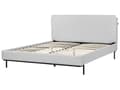 Miniatyrbillede 4 af 10: Grå farvet polstret seng 160 x 200 cm dobbeltseng med rammehovedgærde moderne stil soveværelse