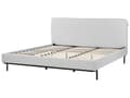Miniatyrbillede 4 af 10: Grå farvet polstret seng 180 x 200 cm dobbeltseng med rammehovedgærde moderne stil soveværelse