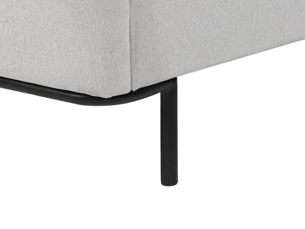 Grå farvet polstret seng 180 x 200 cm dobbeltseng med rammehovedgærde moderne stil soveværelse
